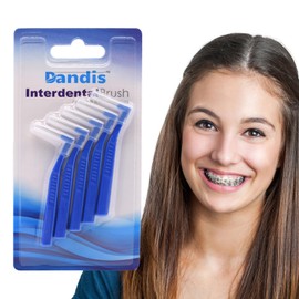 Angzhili 25 Pcs Interdental Angle Brushes,Reusable Dental Cleaners,Oral Dental Hygiene Brush,Dental Toothpick Floss for Braces,Tooth Cleaning Tool (Blue)