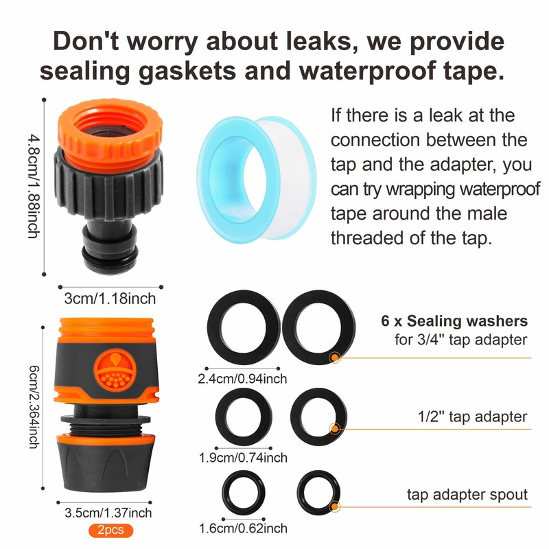 Garden Hose Connection Kit - 1.5M Short Hose Pipe with