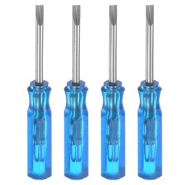 QUARKZMAN SL2.0 Mini Slotted Screwdriver 2 mm Magnetic Flat Head 45 mm Length for Repairs on Small Appliances, Blue, Pack of 4