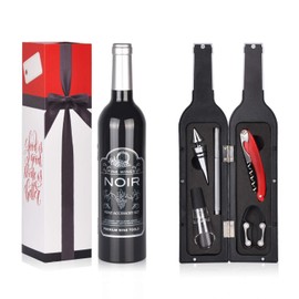 Solaris Wine Accessory Gift Set, Deluxe Wine Bottle Corkscrew Opener, Stopper, Aerator Pourer, Foil Cutter, Glass Paint Marker/Reusable Drink Stickers in Gift Box, Wine Gifts for Wine Lover,