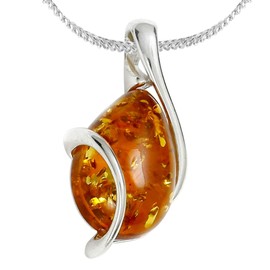 In Collections Ladies 'Pendant 925/000 Sterling Silver with Amber, Silver, 0