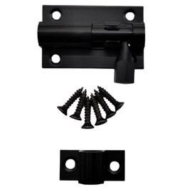 Door Bolts Black Barrel Side Lock 50mm Straight Door Latch with Screws Tower Bolt Locks for Bedroom Bathroom Toilet Shed Gate Cupboards and Cabinets Pack of 1.