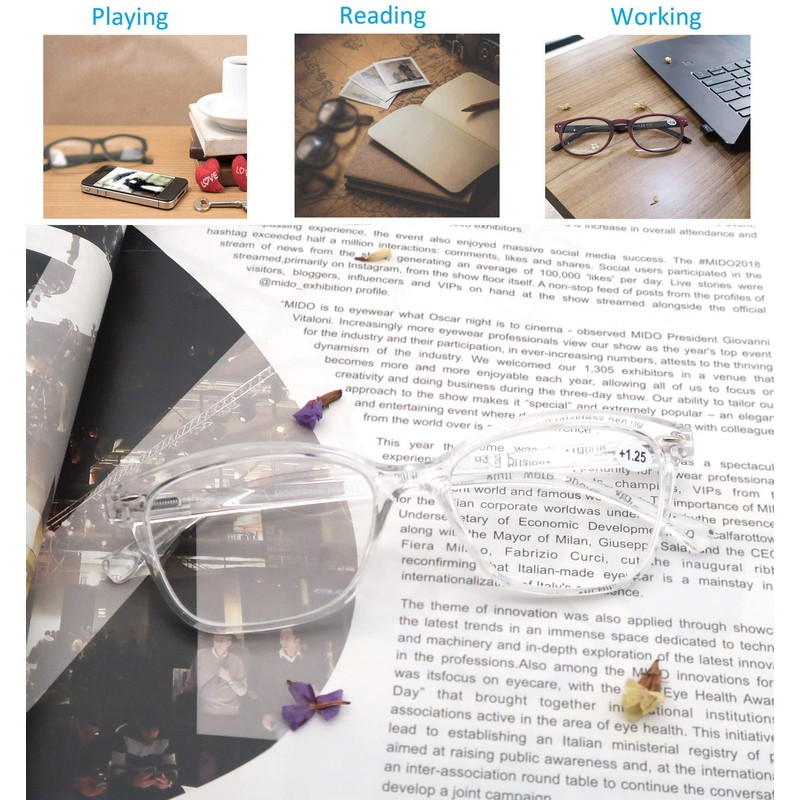 MODFANS Reading Glasses Women 4 Pack Ladies Readers Spring Hinge