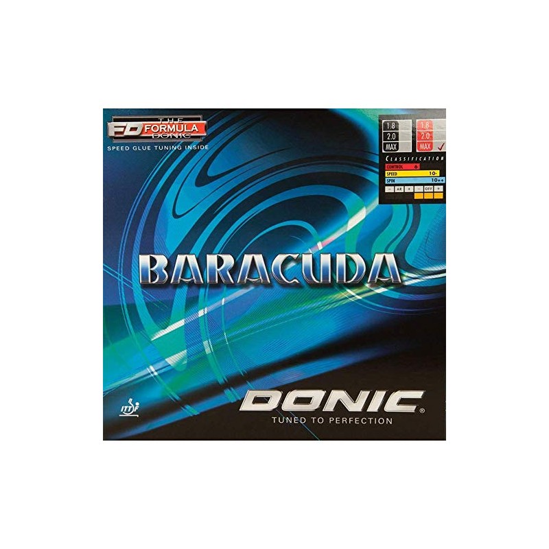 Donic Baracuda Table Tennis Rubber (Black, 2.0mm)