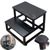 YAKANJ Step Stools for Adults Kids, Heavy Duty Sturdy Metal