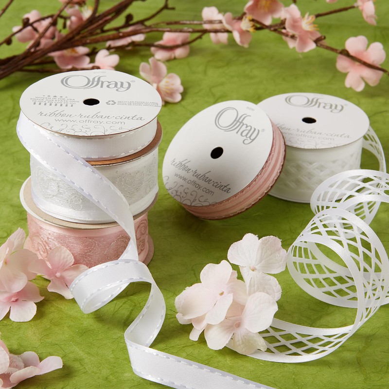 Offray 1.5" Wide Sheer Edge Satin Craft and Decorative Ribbon,