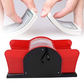 YUYTE Mezclador Manual de Cartas, Mezclador Manual de Cartas de 1 a 2 Barajas, Máquina para Barajar Cartas de Póquer, Máquina Barajadora Manual de Cartas para Jugar a Las Cartas(Rojo)