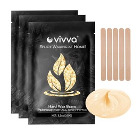 Vivva 300g Hard Wax Beans,Wax Beads With 10pcs Waxing Stick for Hair Removal Bikini Brazilian Waxing (Cream)