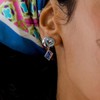 [POPTS] Blue basic heart drop earrings OTE122533EWL white / [POPTS]