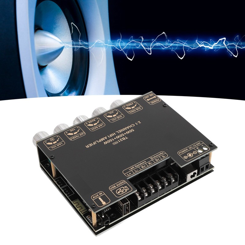 2.1 Channel Bluetooth Power Amplifier Board 50Wx2 Plus 100W Interference
