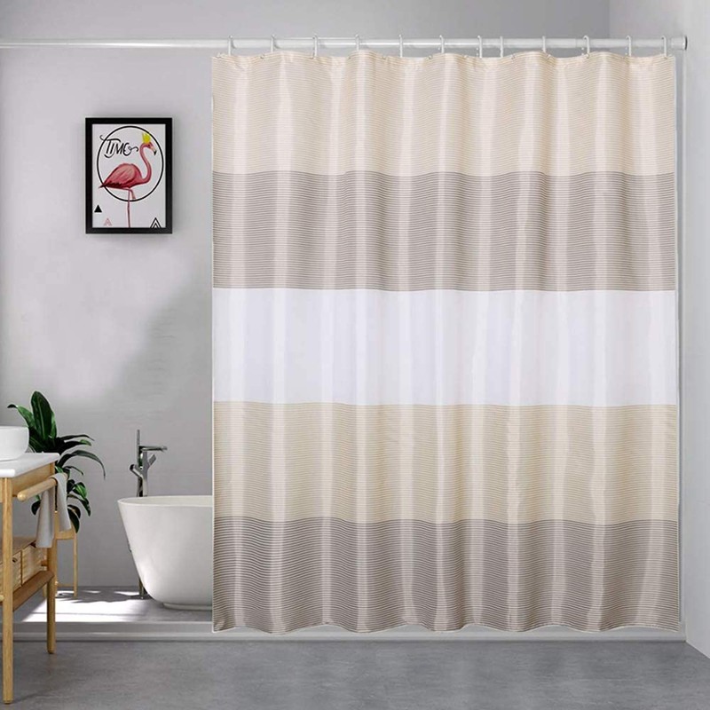 MORNITE Beige Shower Curtains for Bathroom, Shower Curtain Gold Tan