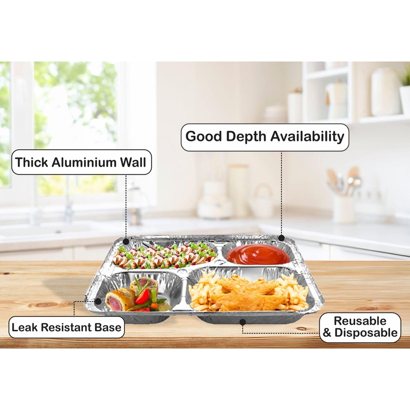 M1SS (Pack of 120) Square Aluminium Foil Trays Food Container