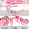 Onperpoe Birthday Glasses Pink Heart Sunglasses for Women Girls Shiny