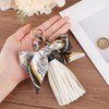 Beebeecraft 2 Pieces Bow Tassel Keyring, PU leather
