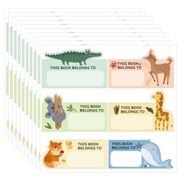 120 Pcs Animal Theme Bookplate Stickers 3 inch Back to School Classroom Library Book Labels Animal Book Plates Teacher Resources Book Ownership Tags of School Supplies
