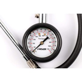 Koshihara KOSHIHARA KK599 Air Gauge Tire Gauge Tire Pressure Gauge with Hose for General Vehicles, Chuck Type, Measuring Range: 0-1,100 kPa/0-160 psi Minimum Scale 20 kPa/2psi Gauge Diameter 2.6
