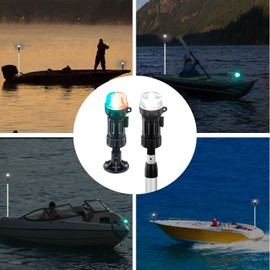 CLGMarine Battery Navigation Lights for Boats,Telescoping Boat Lights Bow and Stern,3AAA Battery Operated,30-52.4 Inches,Fixed Base,for Kayak,Boats