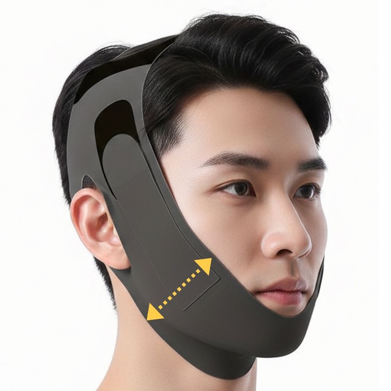 Shop Up Men's V-Line Tape Face Jaw Lifting Band, Black,
