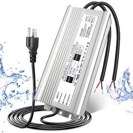 LED Driver 12V 350W, Waterproof IP67 LED Power Supply, AC 110V to DC 24 Volt Low Voltage Transformer with 3-Prong Plug 3.3 Feet Cable for DC Indoor Outdoor LED Light, Computer Project