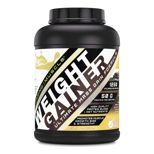 Amazing Muscle - Whey Protein Gainer - 6 Lb - Supports Lean Muscle Growth & Workout Recovery (Vanilla)
