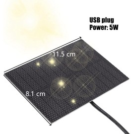 Outdoor Portable Solar Panel, 5w 5v Small Size Light Weight Solar Panel Kit with USB Plug, Small Solar Panel for Mobile Phones, Mp3, Mp4 11 X 8cm / 4.3 X 3.1in