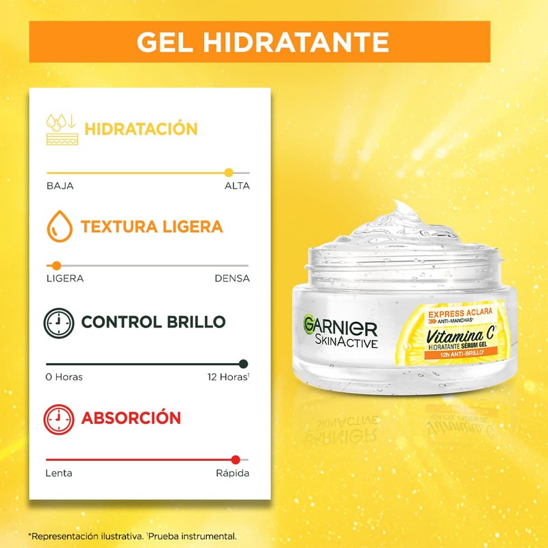 Garnier Gel Crema Hidratante Express Aclara con Vitamina C, 50ml