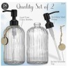 JASAI 2PACK 18Oz Simple Glass Soap Dispensers with Black Pump,
