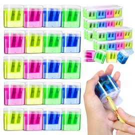 OCHIDO 100 Pack Pencil Sharpeners Bulk,School Supplies Double Hole Sharpener for Kids,Small Pencil Sharpener Manual for School Office Art Room,Pencil Sharpener for Colored Pencils