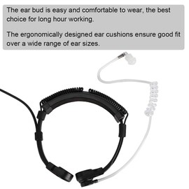 Tubo acústico Auricular Auriculares, Control de Garganta Micrófono Auricular Auriculares para Walkie Talkie UV-5R UV-5RE UV-B5 Radio bidireccional