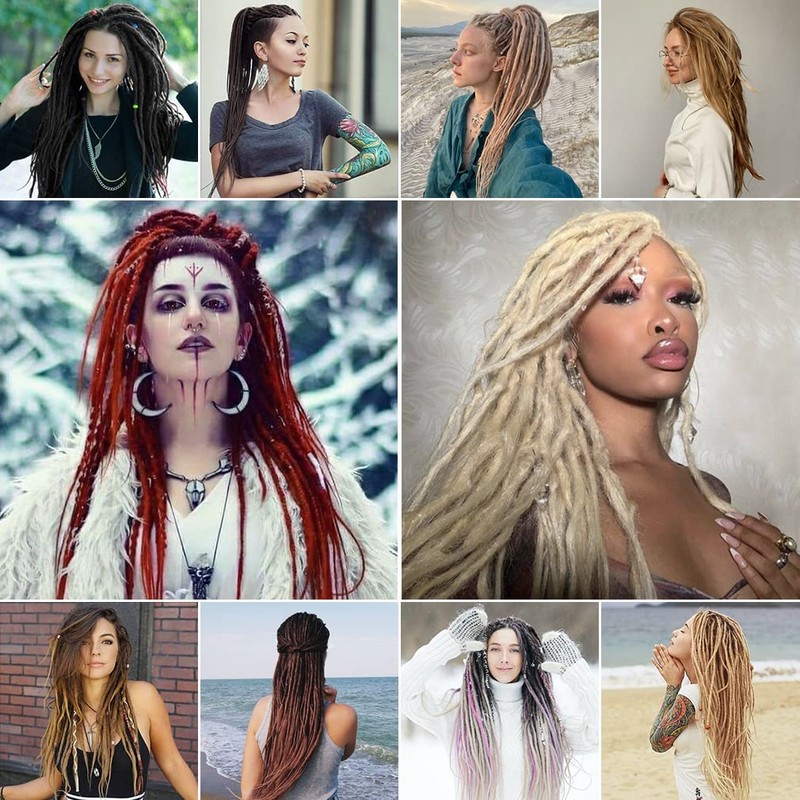 20 Inch Thin 0.6 cm Dreadlocks Extensions Single Ended 15