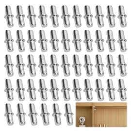 Shelf Support Pegs, 50 Pcs Cupboard Shelf Pegs, 5mm Shelf Pins, Shelf Supports for Cabinet Wardrobe Bookcase Kitchen Office Glass Shelf Holder Replacement