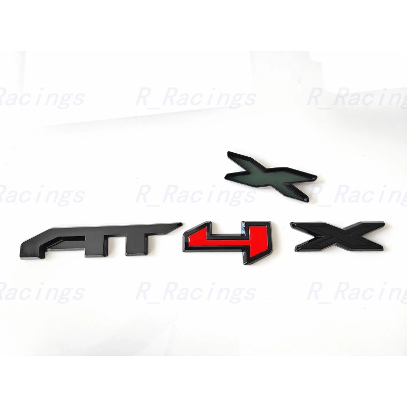 Auto 3PCS Side Doors Rear Gloss Black Red AT4X OVERLAY