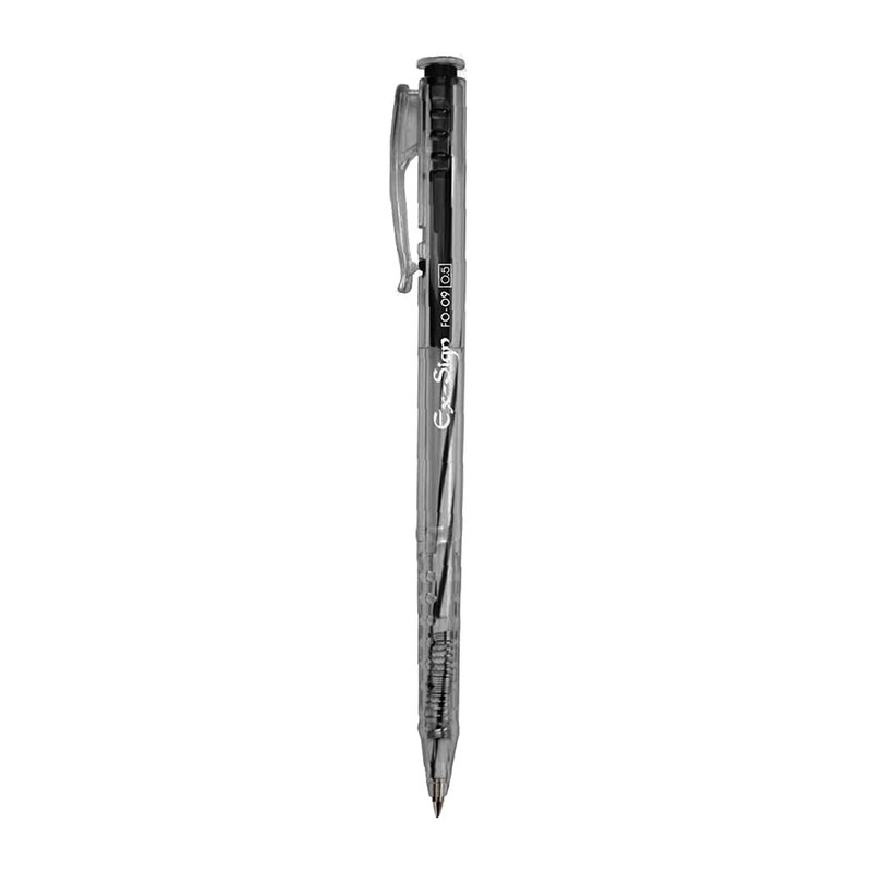 FLEXOFFICE Oil-Based Ballpoint Pens 50-Pack Black/Black Ink 0.5mm Ultra-Smooth Quick-Drying