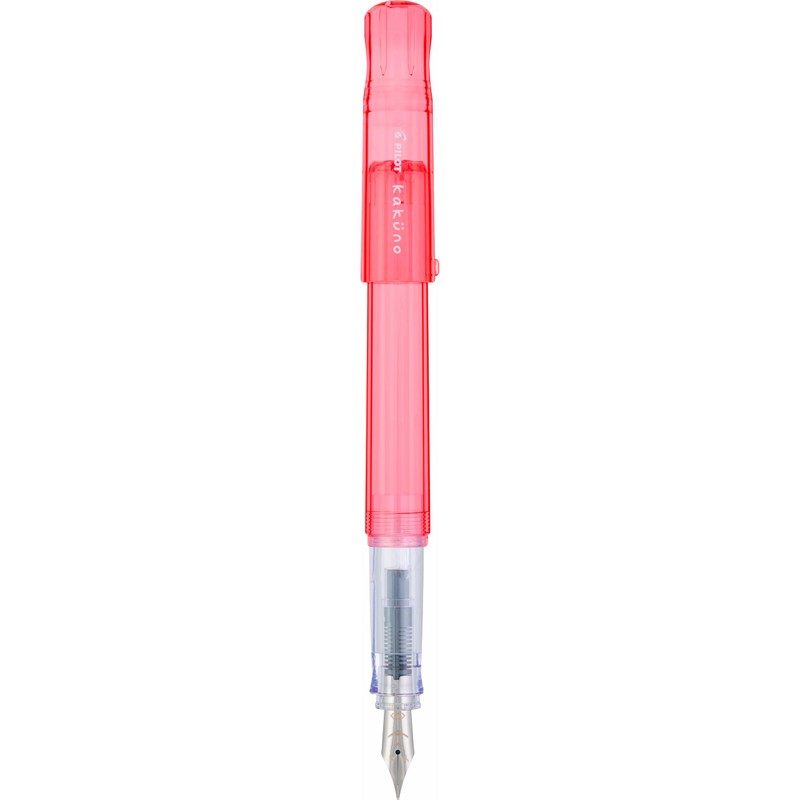 PILOT Pluma Fuente Kakuno, barril color coral traslúcido, punto mediano,