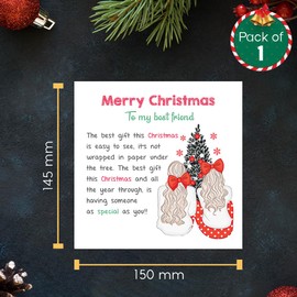 Papa Prints Special Friend Christmas Card Female Best Friend Christmas Card (145 x 150 mm) Christmas Cards for Special Friends Best Friend Card with Envelope