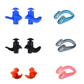 Ruwado 3 Pairs Nose Clips and Ear Plugs Silicone Soft to Wear Waterproof Reusable Nose Plugs for Swimming Training Surfing Adults Kids Ear Nose Protector