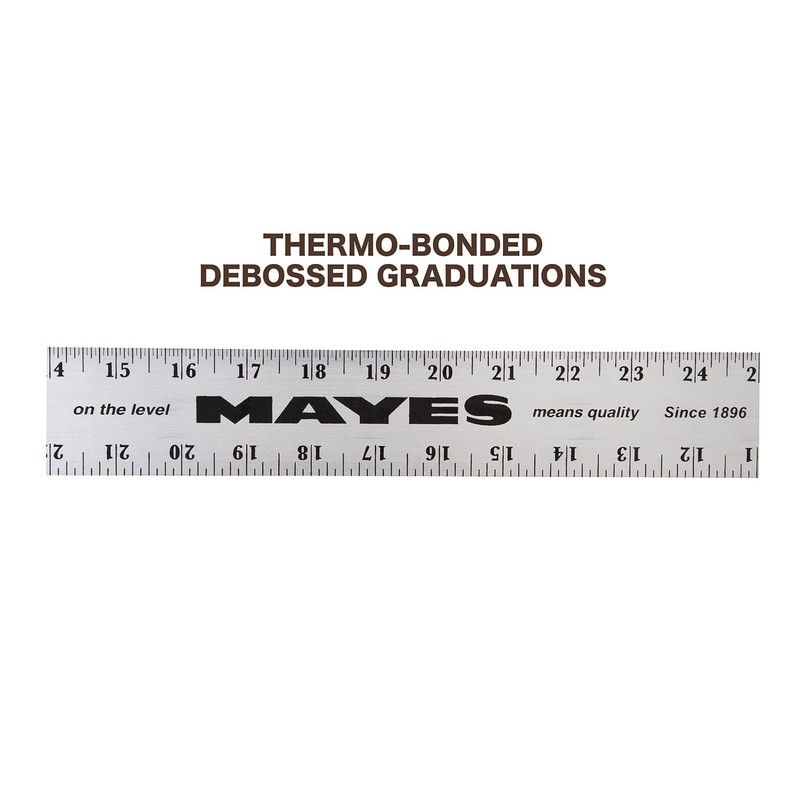 Mayes 10208 36 Inch Straight Edge Aluminum Ruler, Heavy Duty