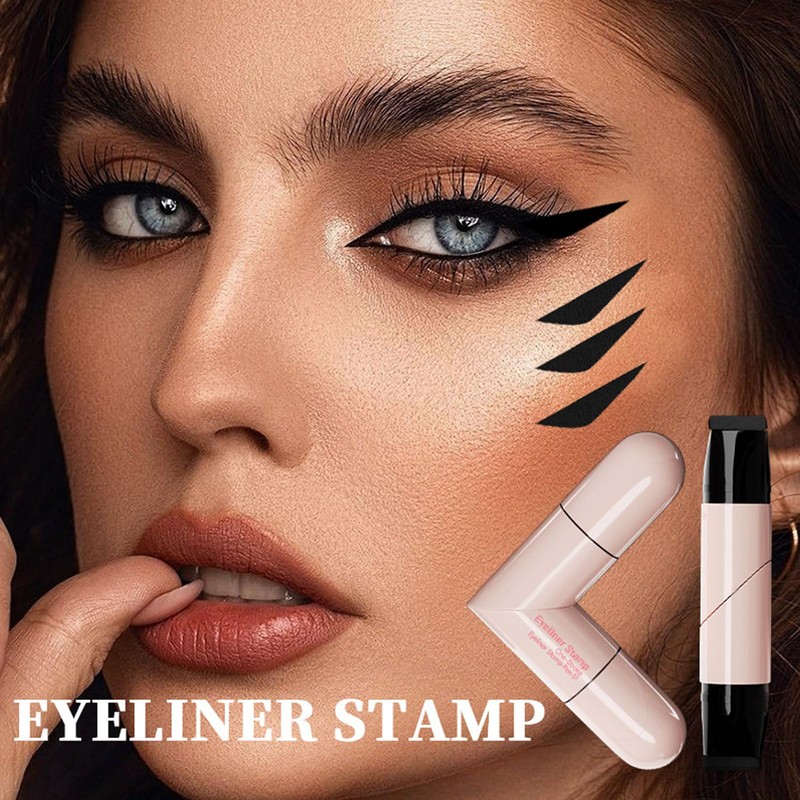 KTouler 2 Pack Black Eyeliner Stamp,One-Piece Liquid Gel Eyeliner Stencil