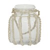 Deco 79 Glass Decorative Candle Lantern with Rope Handle, 8"