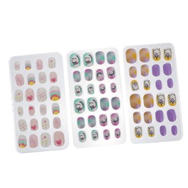 Healeved 72pcs Nail Patch Fake Nails Toenails Fingernail Decoration Press Cute Fingernails Sticker Nativity Stickers for Party Bag Fillers Fillers Kits Party Fake Toenails Abs