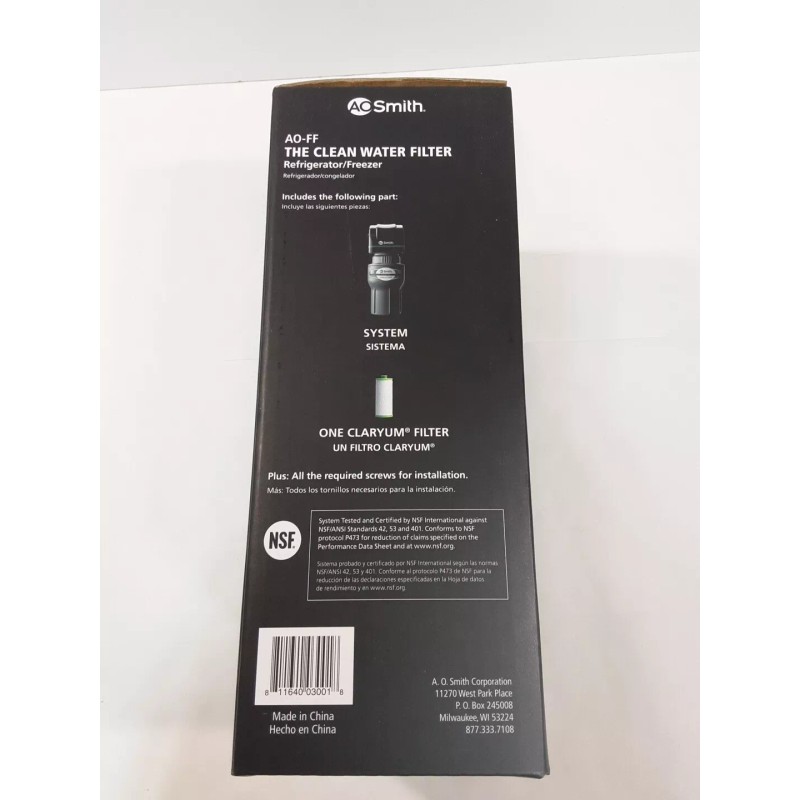 A. O. Smith AO Smith AO-FF Clean Water Advanced Carbon