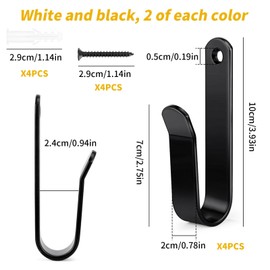 CHENGCKJ Pack of 4 Snowboard Wall Mounts, Horizontal Snowboard Holder with Mounting Screws, Snowboard Display for Snowboard, Skiboard, Longboard, Skateboard