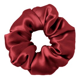 LILYSILK Silk Hair Scrunchies/Ties for Frizz & Breakage Prevention, 100% Mulberry, No Damage, Elastic ponytail Holders, 1Pc, Claret