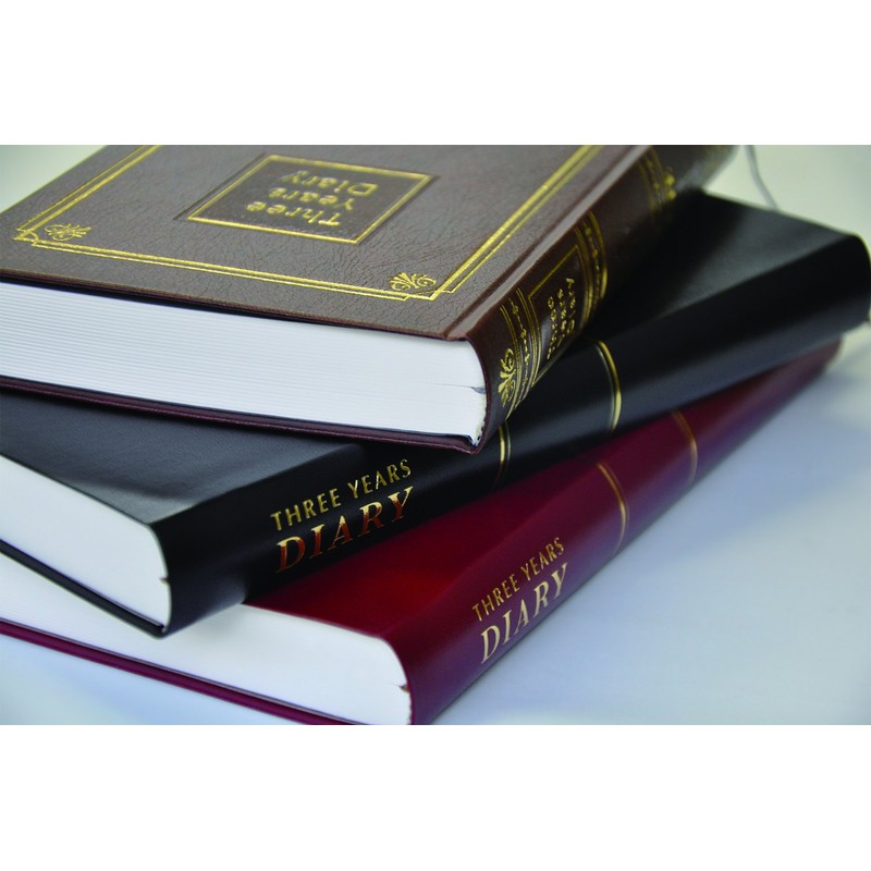 Life D1534 Diary, 3 Year Consecutive B6, Dark Brown