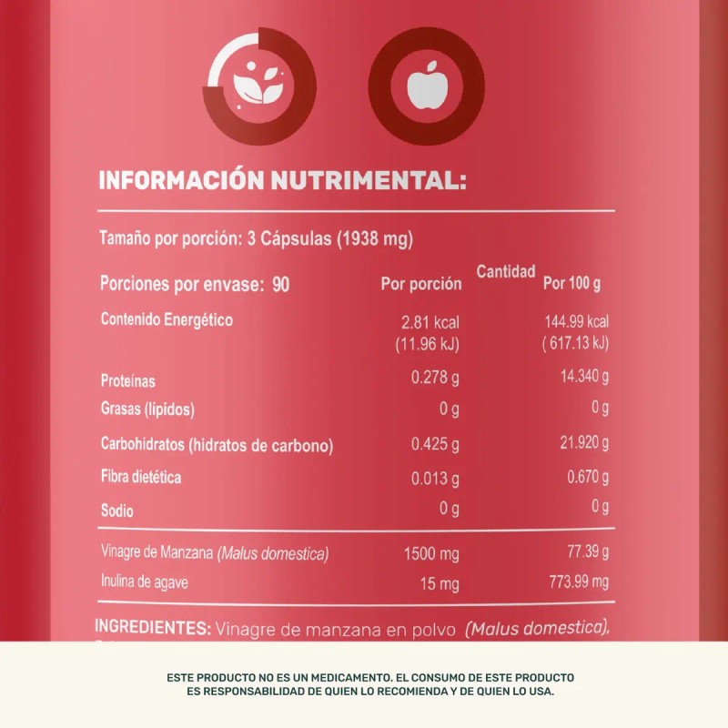 Vinagre Manzana Prebióticos 270 Cápsulas Life360