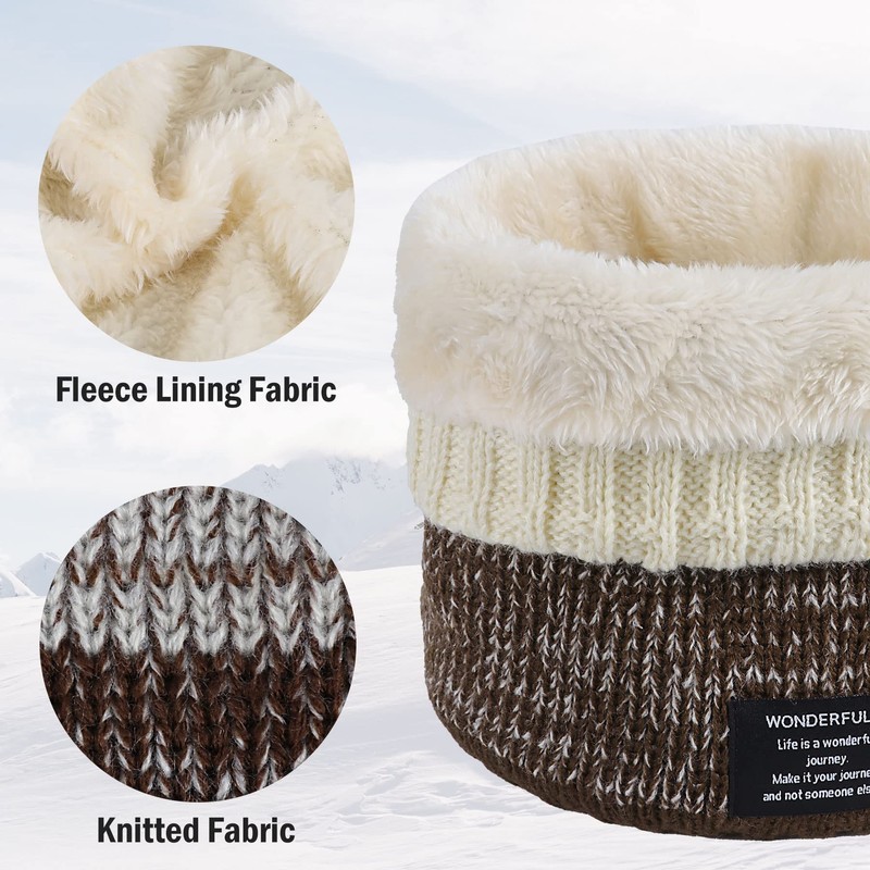 Winter Neck Warmer - Fleece Lined Snood Double Layer Fleece