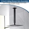 Ceiling Mounted Arm With Flange, Black Ceiling Shower Arm 12