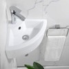 Wall Mount Corner Bathroom Sink with Faucet-Bokaiya 18x13 Inch Small
