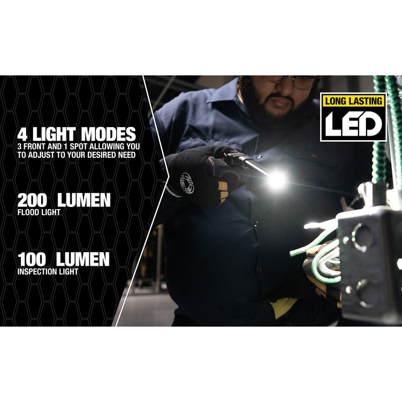 Southwire SL20RSW 200-Lumen Rechargeable Folding LED Handheld Flood Light, 360°