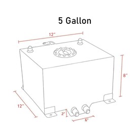 MOTORHOT 5 Gallon Fuel Cell Aluminum Fuel Gas Tank Kit Universal 20L Polished Racing Street Drift Strip Fuel Gas Tank with Level Sender Red